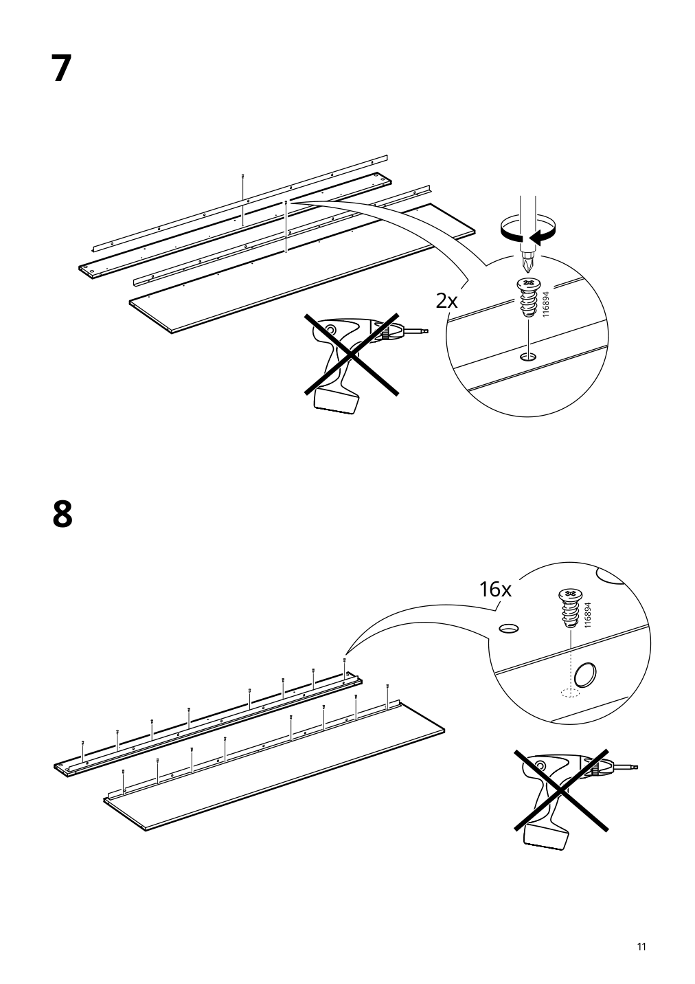 Assembly instructions for IKEA Smastad loft bed frame desk and storage white | Page 11 - IKEA SMÅSTAD loft bed frame, desk and storage 504.540.36