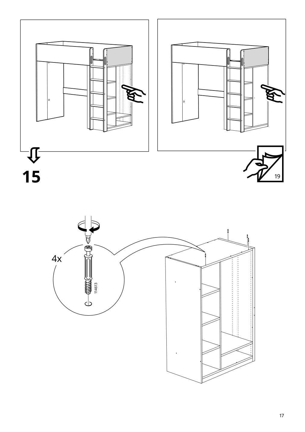 Assembly instructions for IKEA Smastad loft bed frame desk and storage white | Page 17 - IKEA SMÅSTAD loft bed 895.202.19