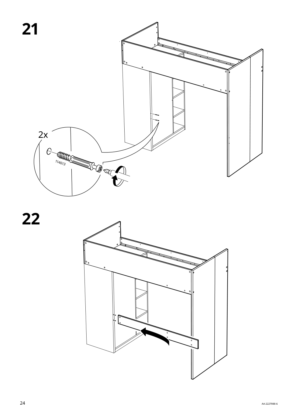 Assembly instructions for IKEA Smastad loft bed frame desk and storage white | Page 24 - IKEA SMÅSTAD loft bed 094.374.36