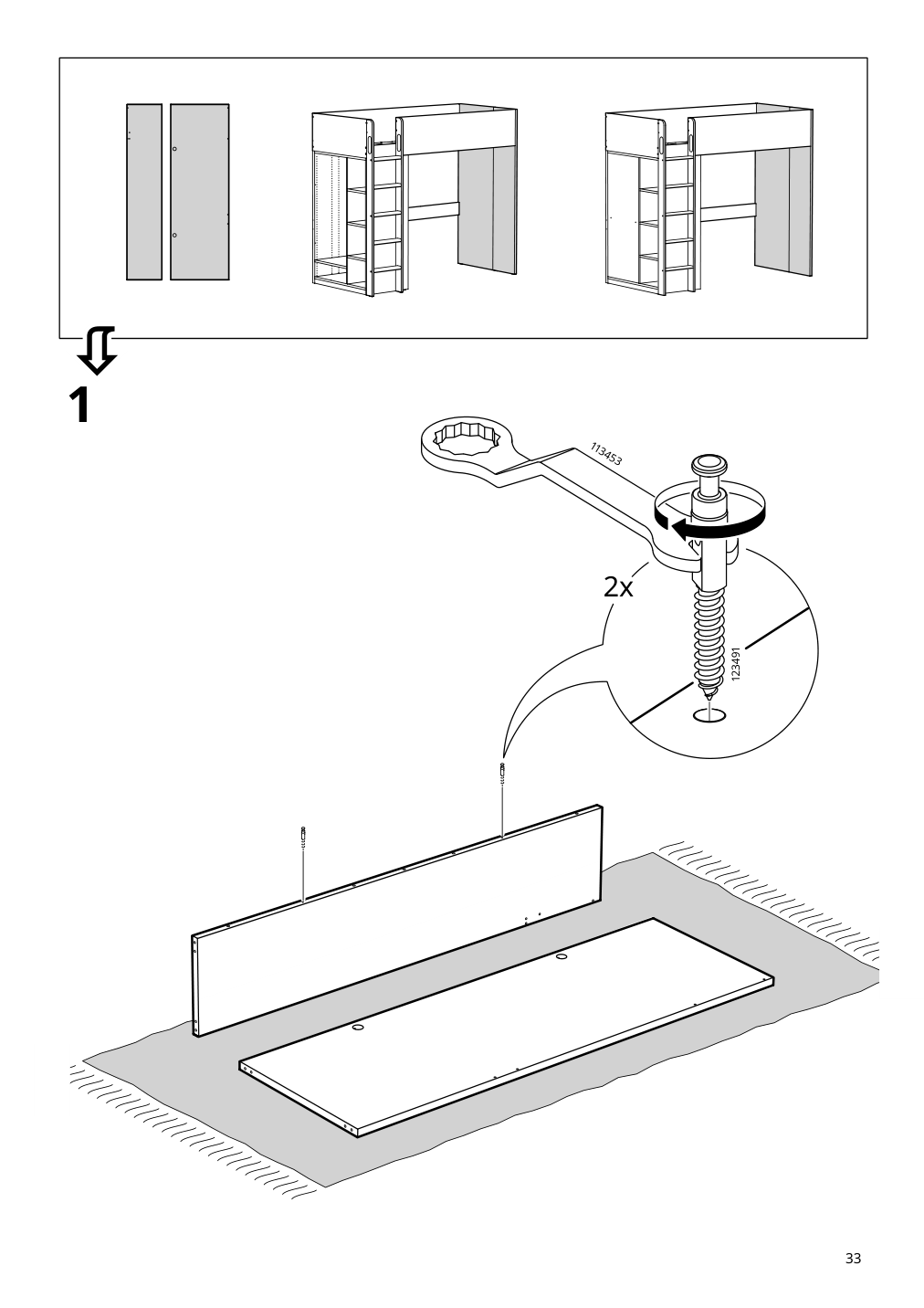 Assembly instructions for IKEA Smastad loft bed frame desk and storage white | Page 33 - IKEA SMÅSTAD loft bed 094.374.36