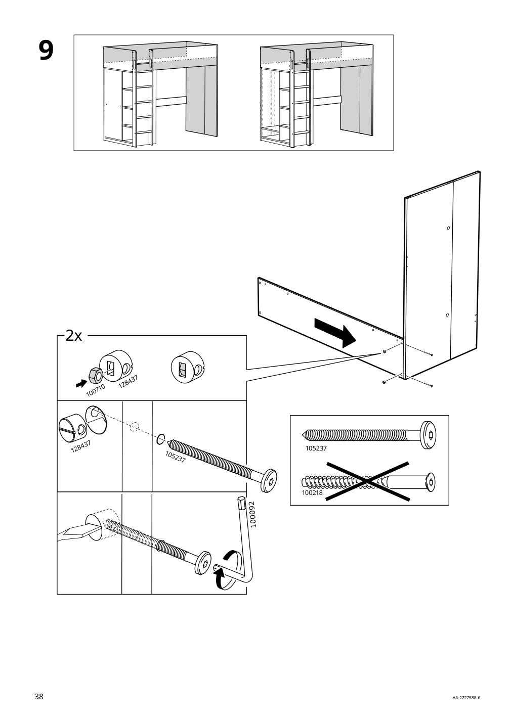 Assembly instructions for IKEA Smastad loft bed frame desk and storage white | Page 38 - IKEA SMÅSTAD loft bed 894.355.94