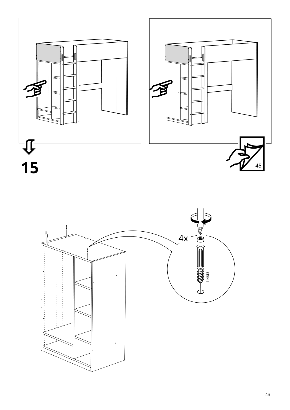 Assembly instructions for IKEA Smastad loft bed frame desk and storage white | Page 43 - IKEA SMÅSTAD loft bed 894.355.94