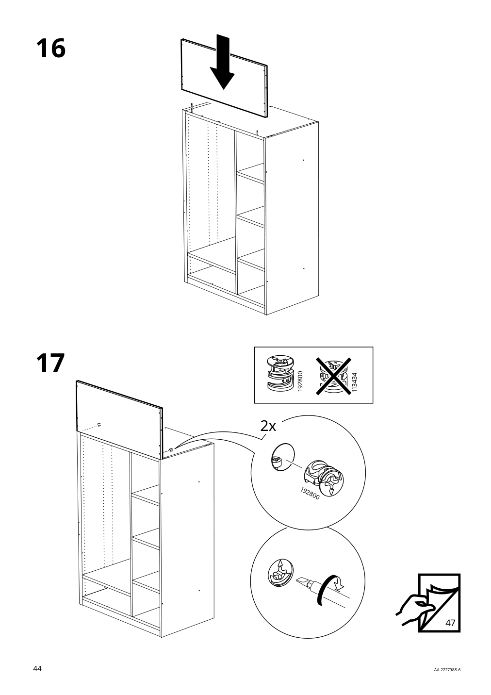 Assembly instructions for IKEA Smastad loft bed frame desk and storage white | Page 44 - IKEA SMÅSTAD loft bed 895.202.19