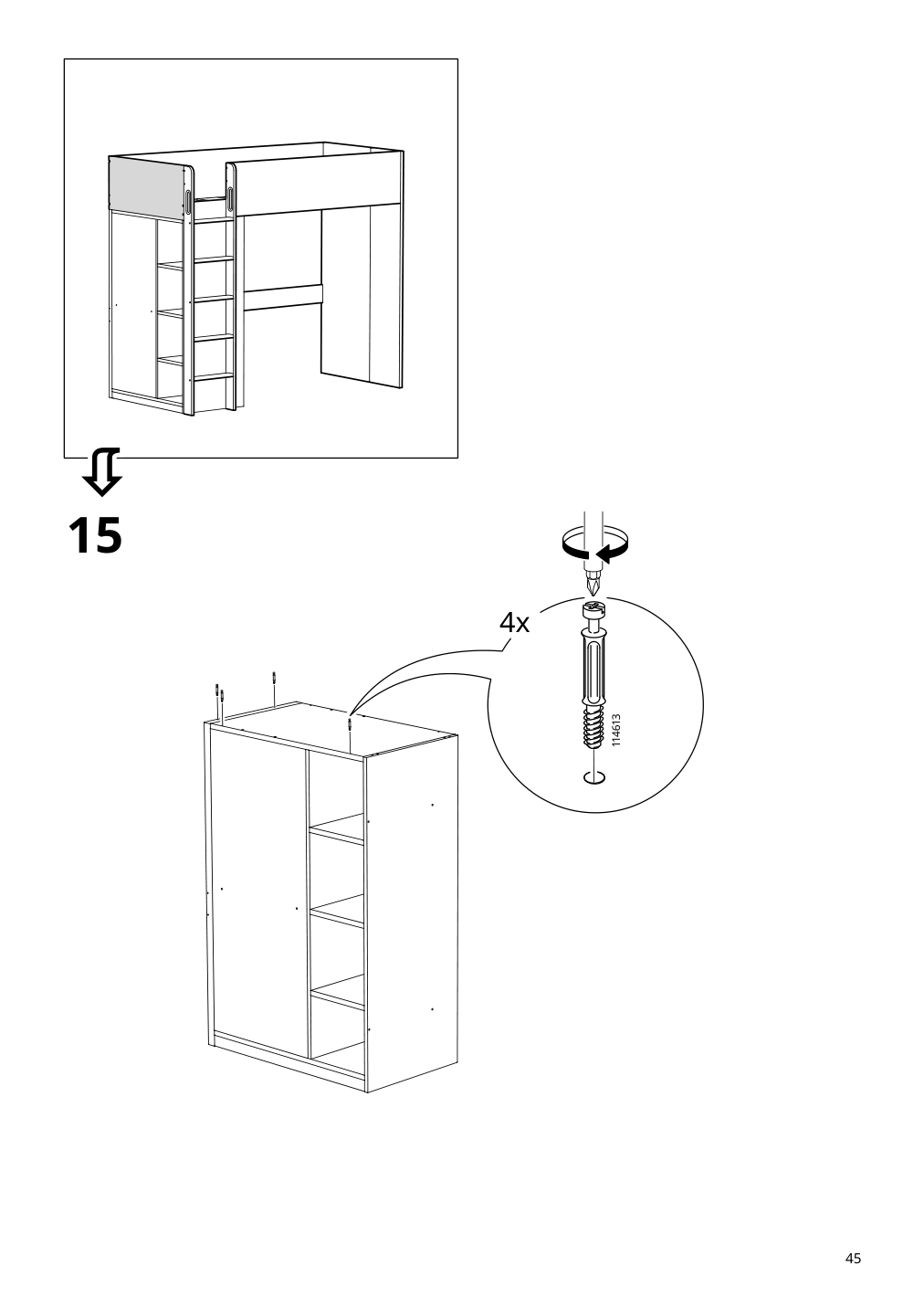 Assembly instructions for IKEA Smastad loft bed frame desk and storage white | Page 45 - IKEA SMÅSTAD loft bed 794.374.52