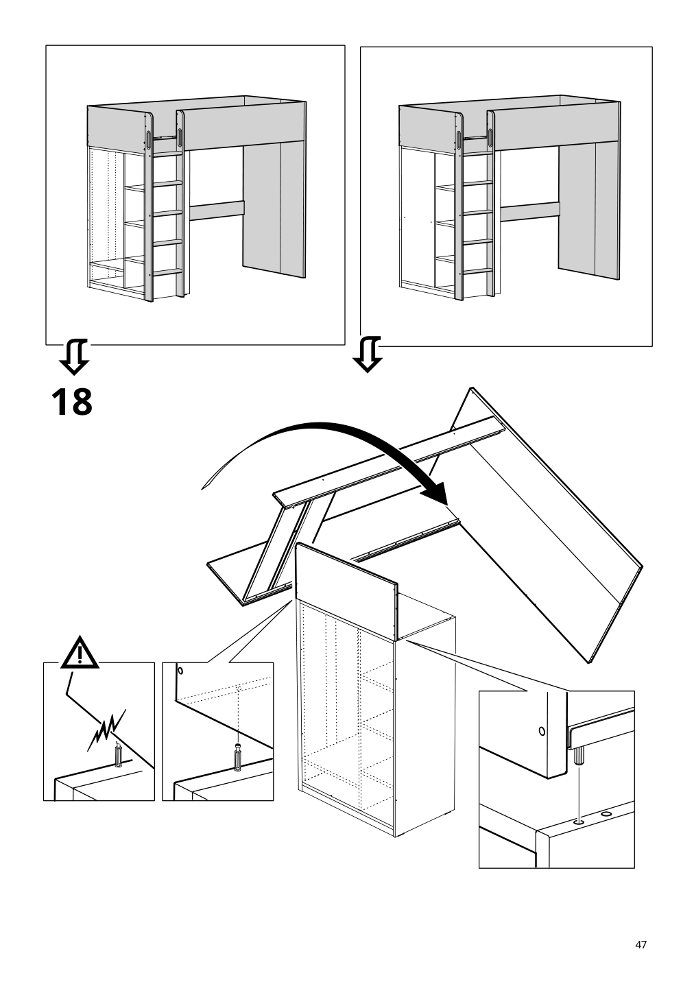 Assembly instructions for IKEA Smastad loft bed frame desk and storage white | Page 47 - IKEA SMÅSTAD loft bed 695.202.58