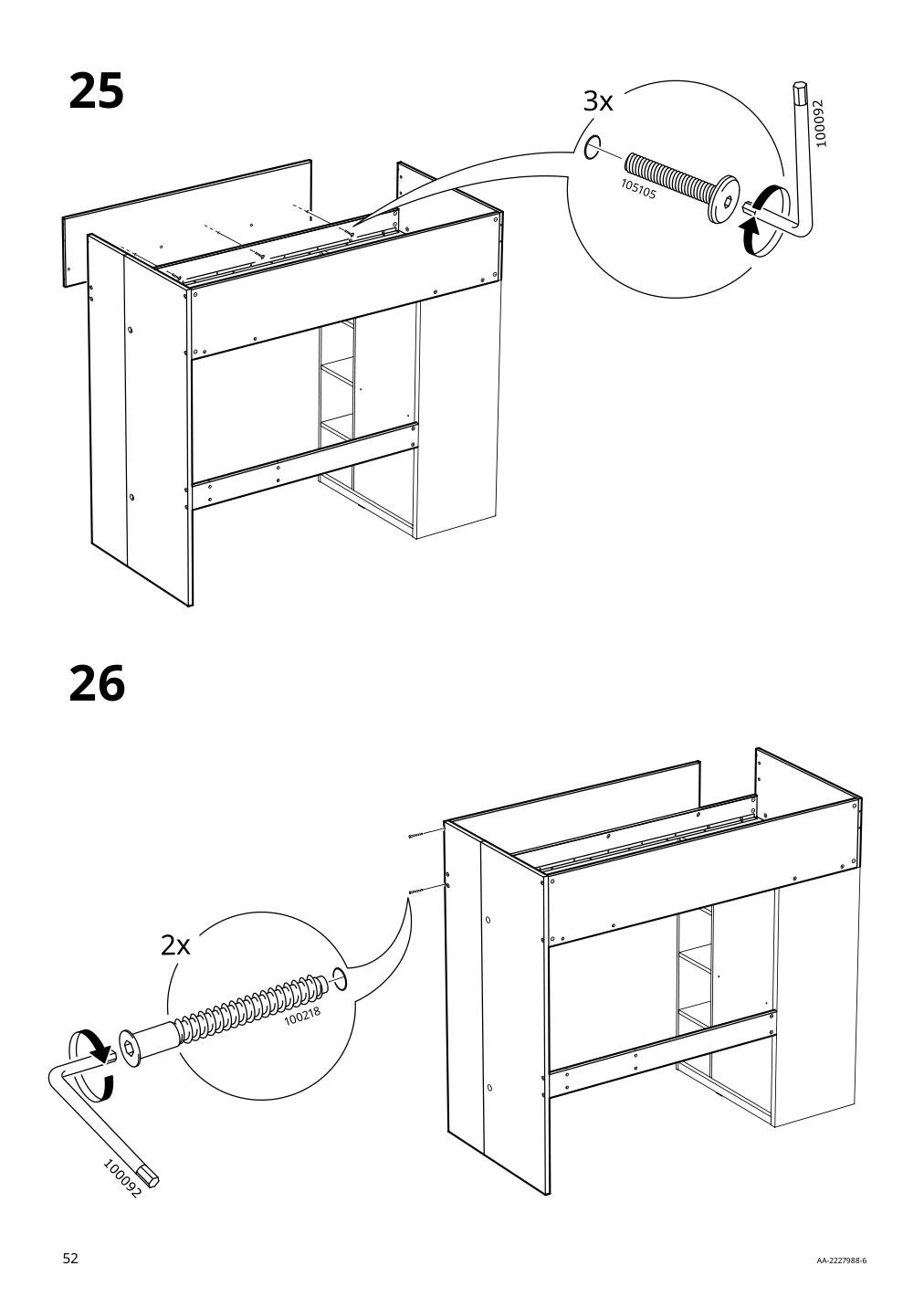 Assembly instructions for IKEA Smastad loft bed frame desk and storage white | Page 52 - IKEA SMÅSTAD loft bed 794.374.52