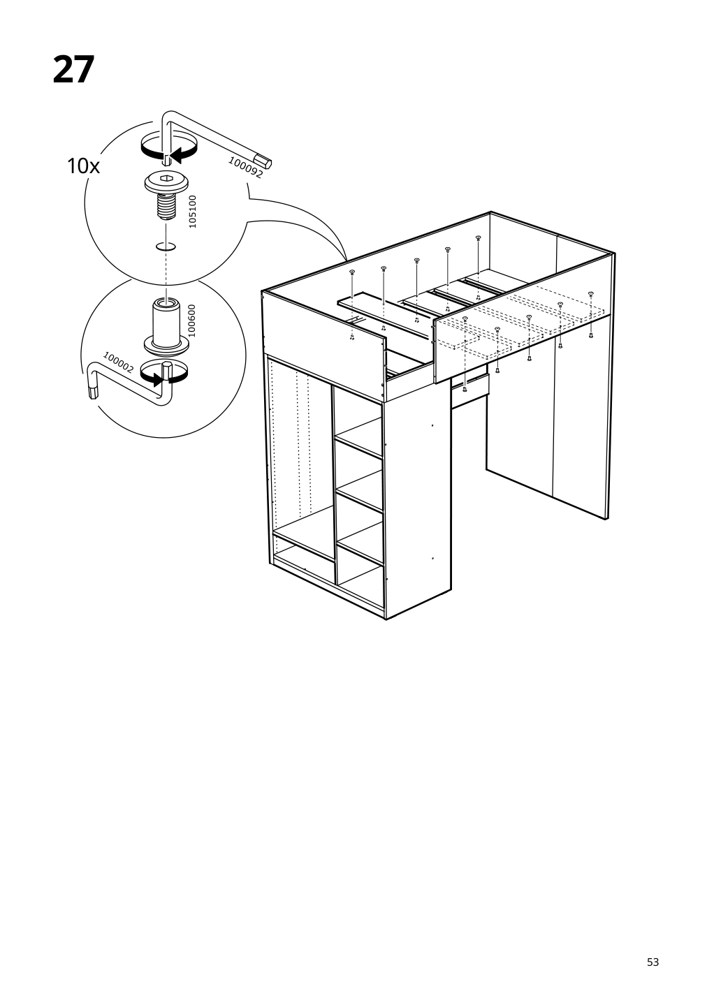 Assembly instructions for IKEA Smastad loft bed frame desk and storage white | Page 53 - IKEA SMÅSTAD loft bed 194.354.89