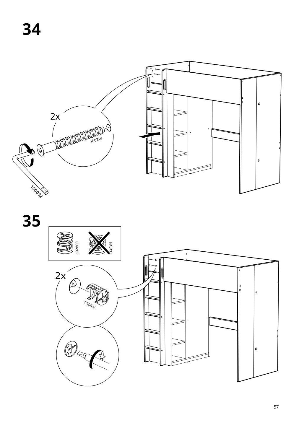 Assembly instructions for IKEA Smastad loft bed frame desk and storage white | Page 57 - IKEA SMÅSTAD loft bed 894.355.94