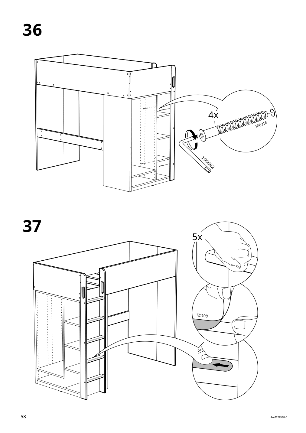 Assembly instructions for IKEA Smastad loft bed frame desk and storage white | Page 58 - IKEA SMÅSTAD loft bed 094.374.36