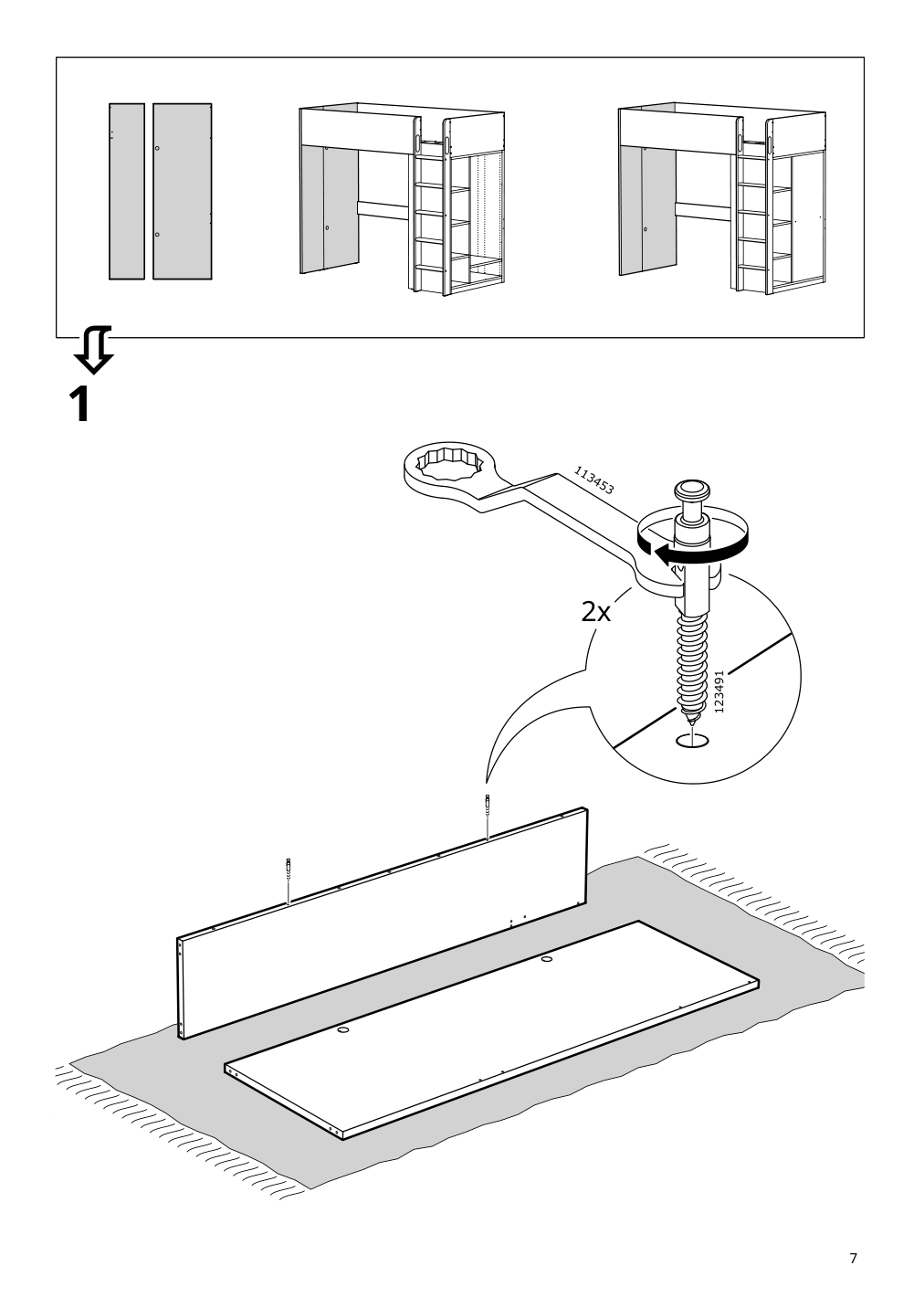 Assembly instructions for IKEA Smastad loft bed frame desk and storage white | Page 7 - IKEA SMÅSTAD loft bed 194.354.89