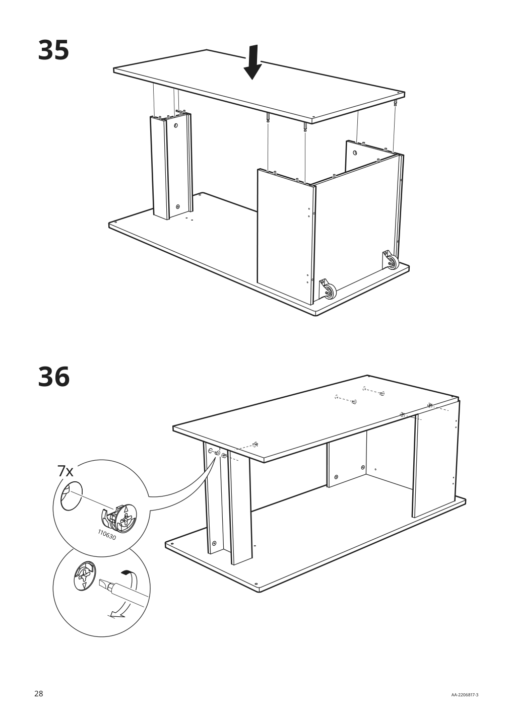 Assembly instructions for IKEA Smastad pull out storage unit white | Page 28 - IKEA SMÅSTAD pull-out storage unit 804.369.65