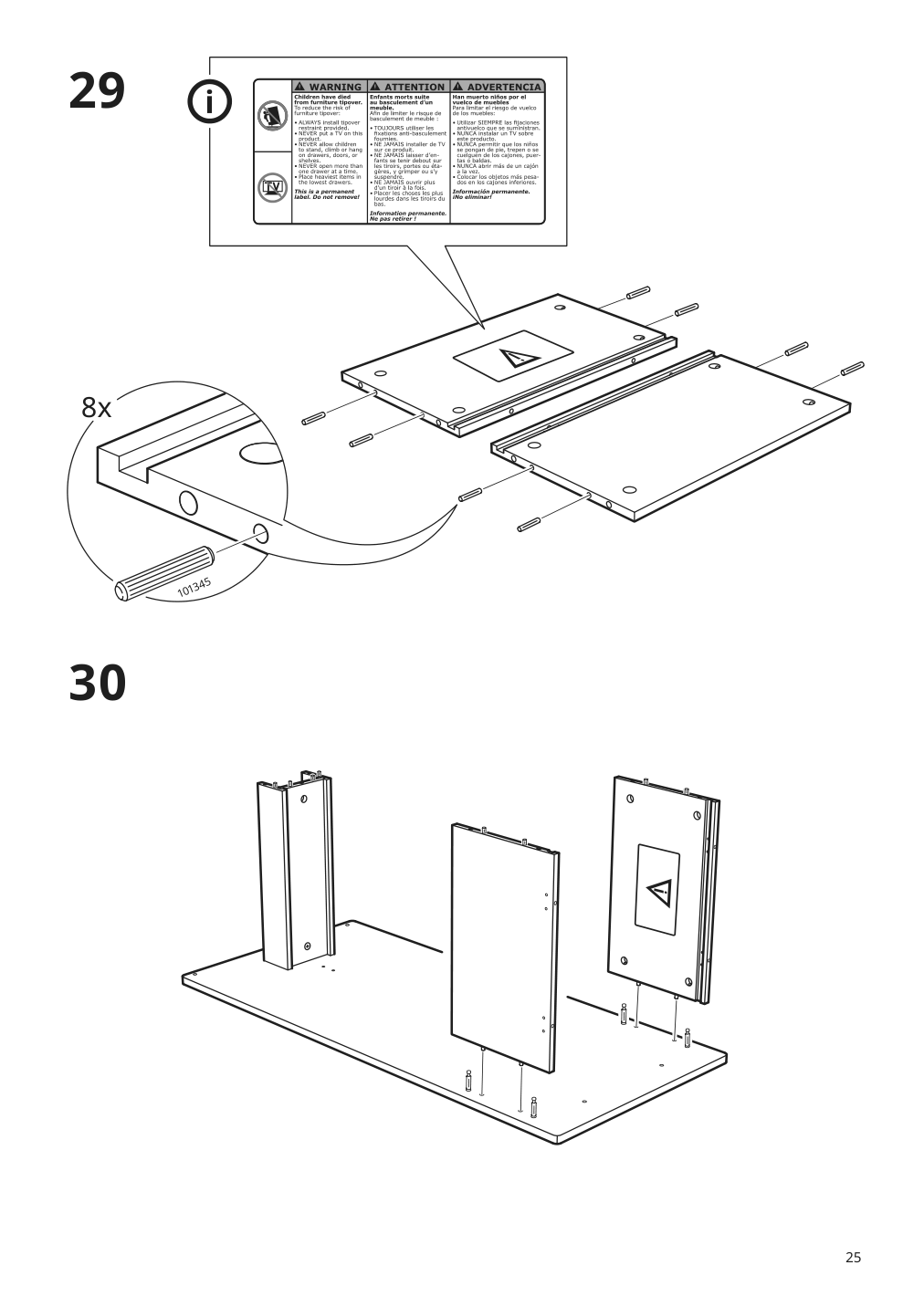 Assembly instructions for IKEA Smastad pull out storage unit white | Page 25 - IKEA SMÅSTAD wardrobe with pull-out unit 193.884.16