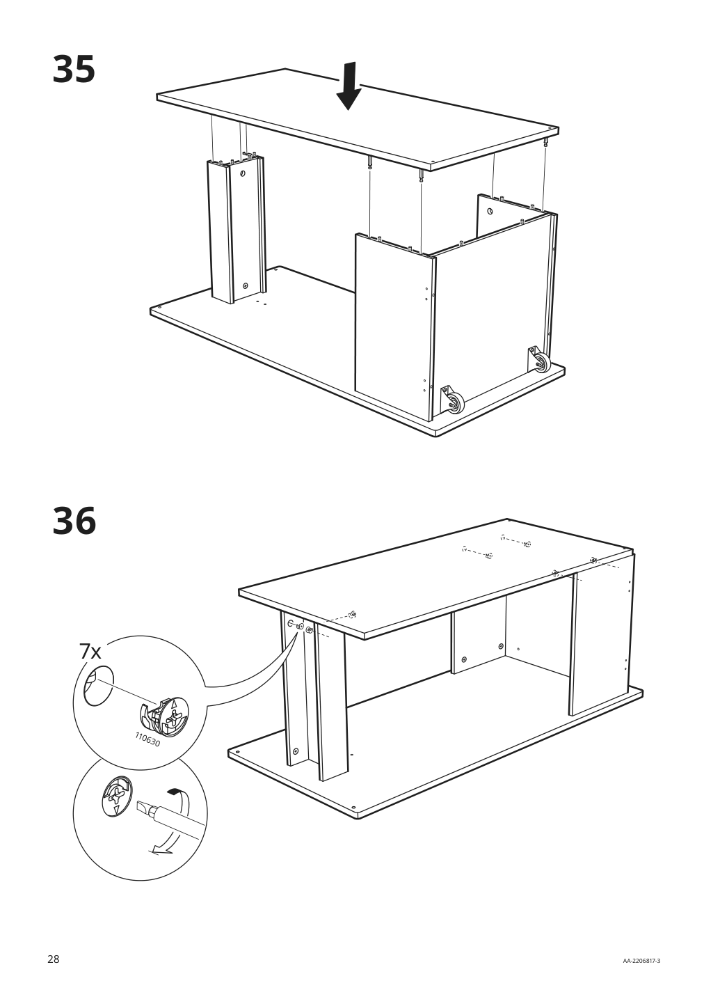 Assembly instructions for IKEA Smastad pull out storage unit white | Page 28 - IKEA SMÅSTAD wardrobe with pull-out unit 193.884.16