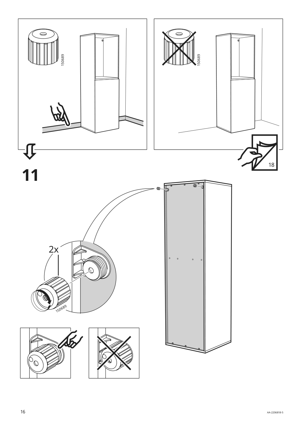 Assembly instructions for IKEA Smastad pull out storage unit white | Page 16 - IKEA SMÅSTAD / UPPFÖRA storage combination 994.319.44