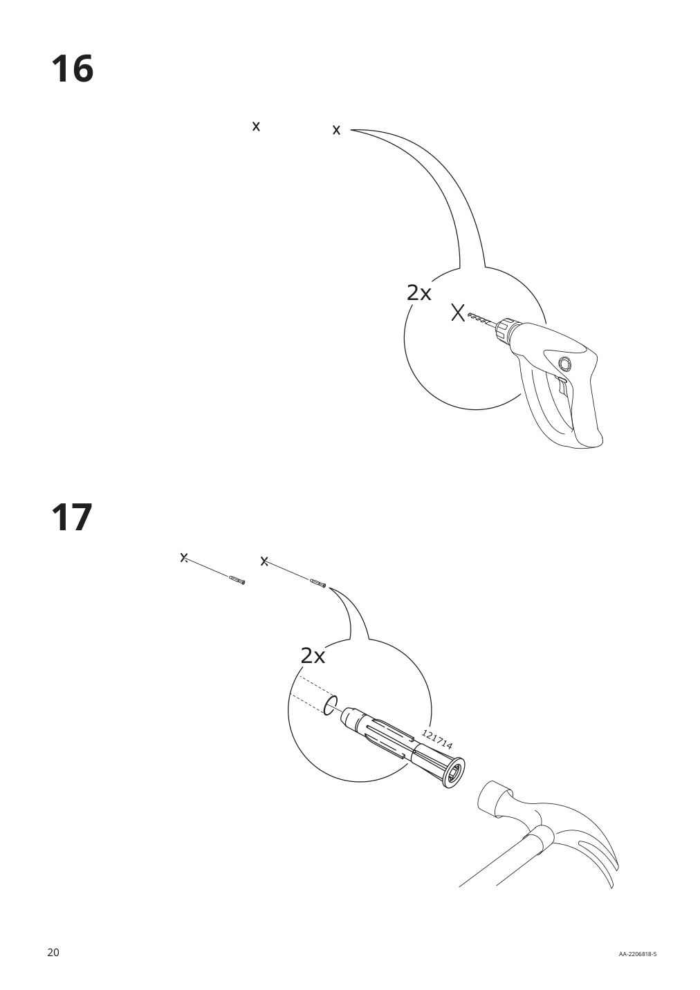 Assembly instructions for IKEA Smastad pull out storage unit white | Page 20 - IKEA SMÅSTAD / UPPFÖRA storage combination 094.319.91