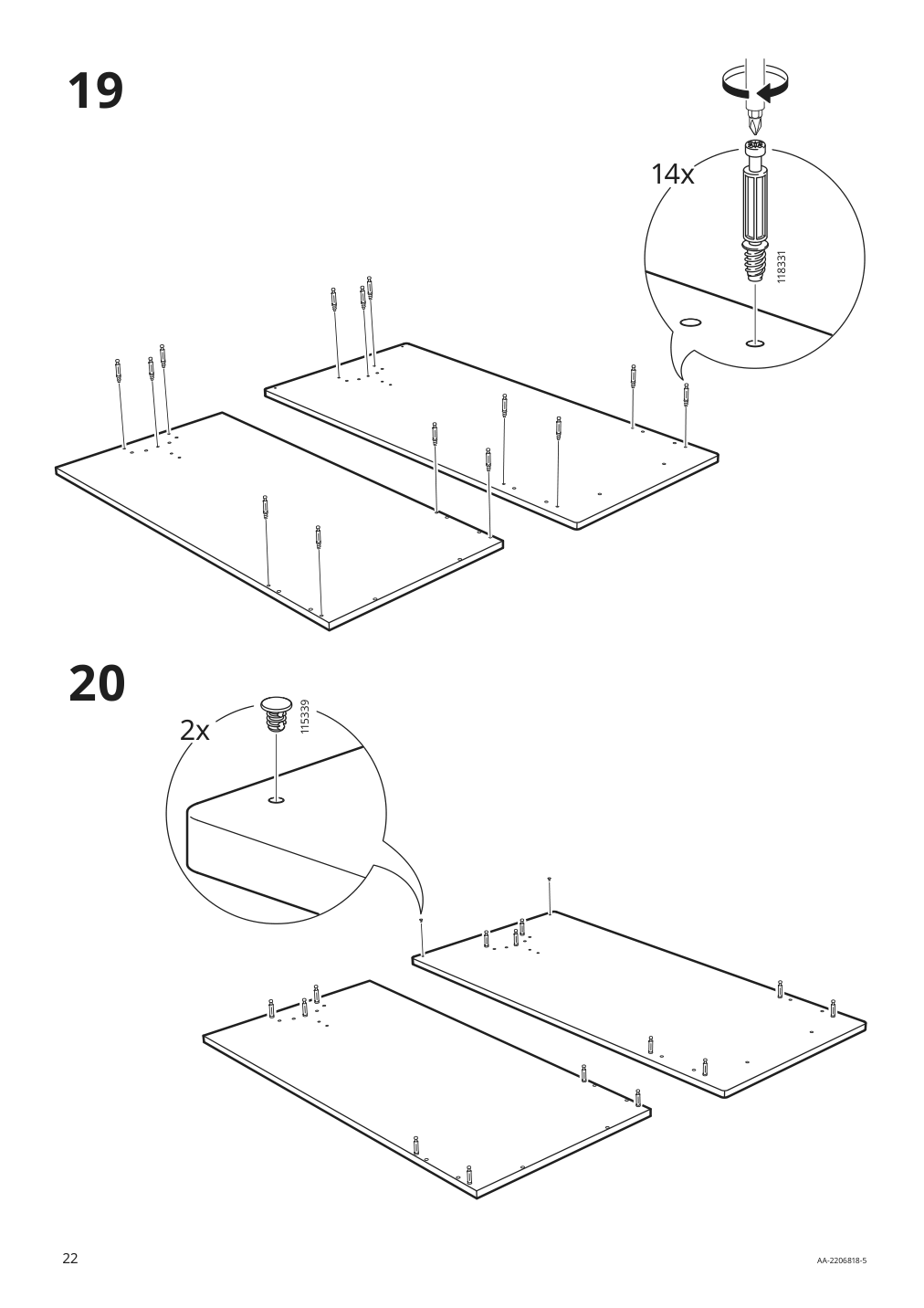 Assembly instructions for IKEA Smastad pull out storage unit white | Page 22 - IKEA SMÅSTAD / UPPFÖRA storage combination 994.319.96