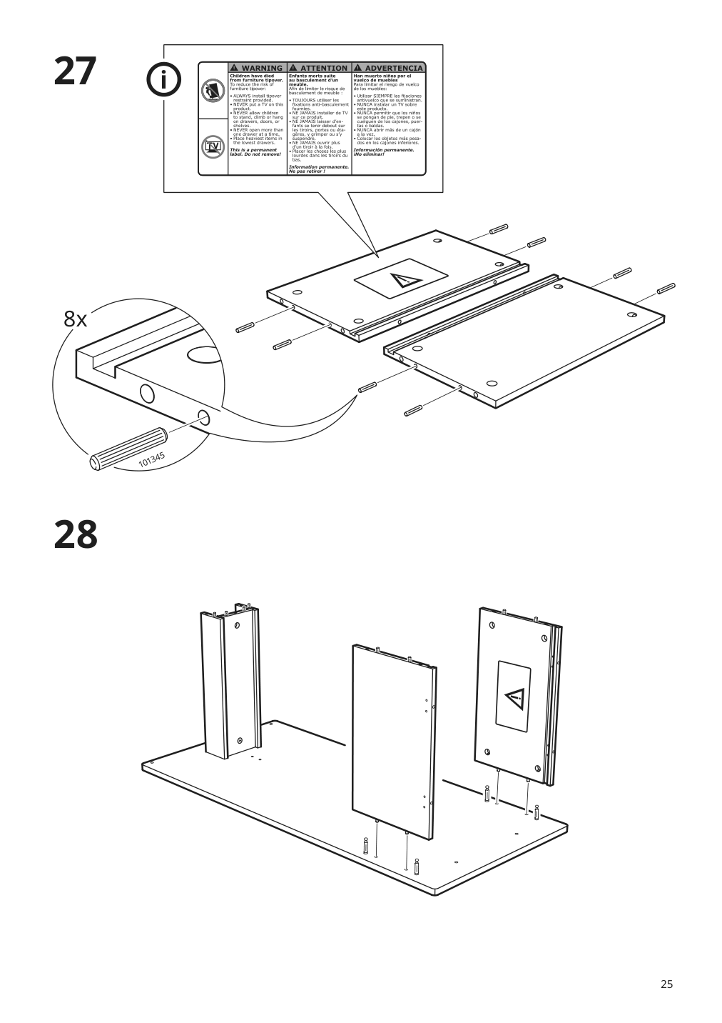 Assembly instructions for IKEA Smastad pull out storage unit white | Page 25 - IKEA SMÅSTAD / UPPFÖRA storage combination 094.319.91