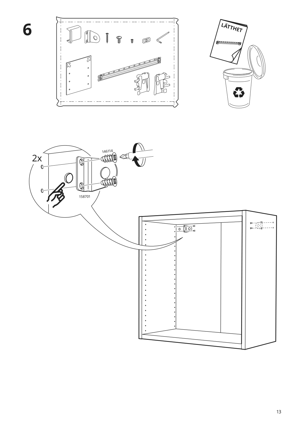 Assembly instructions for IKEA Smastad wall storage white | Page 13 - IKEA SMÅSTAD / UPPFÖRA storage combination 194.319.00