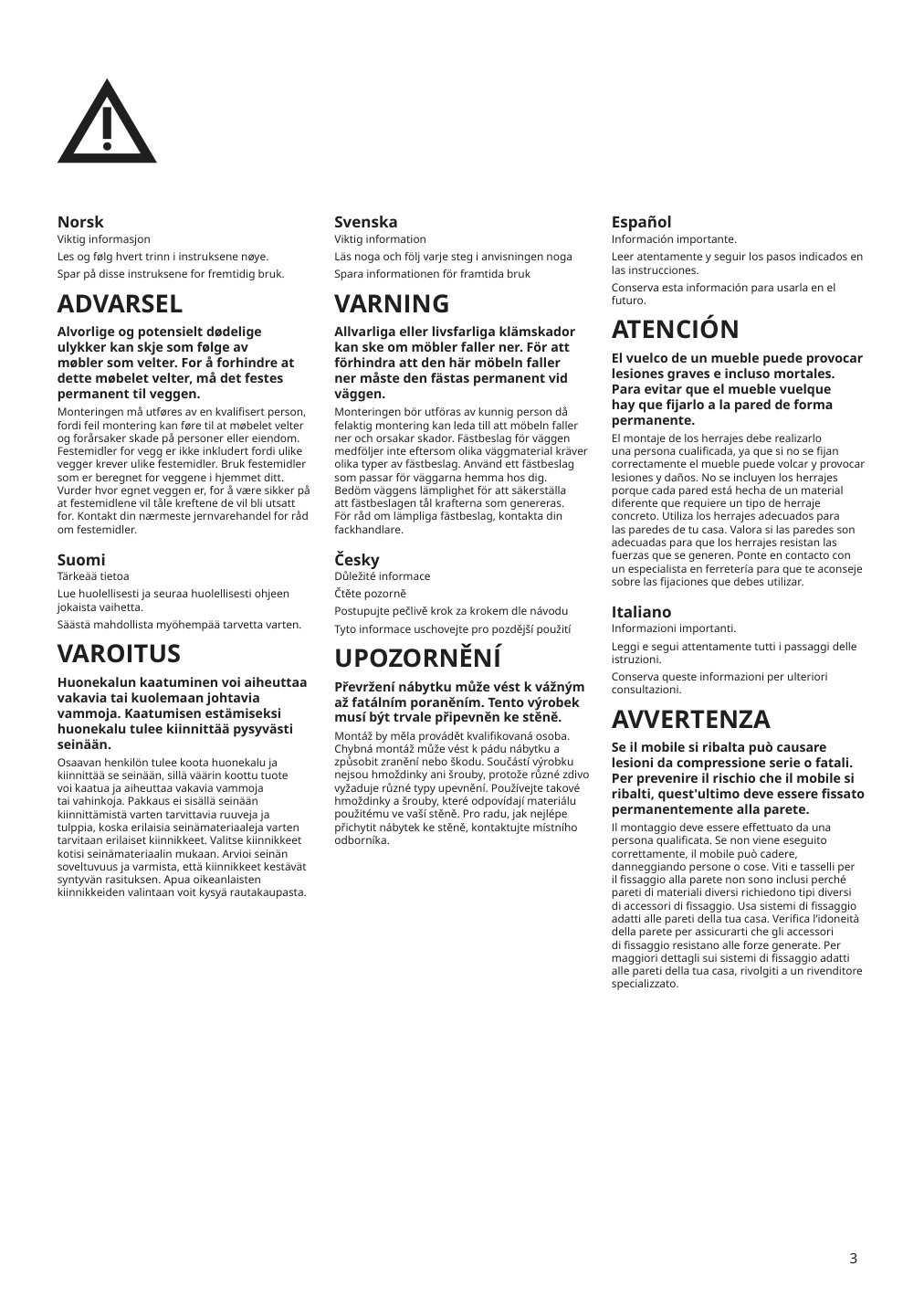 Assembly instructions for IKEA Smastad wall storage white | Page 3 - IKEA SMÅSTAD / UPPFÖRA storage combination 094.319.91