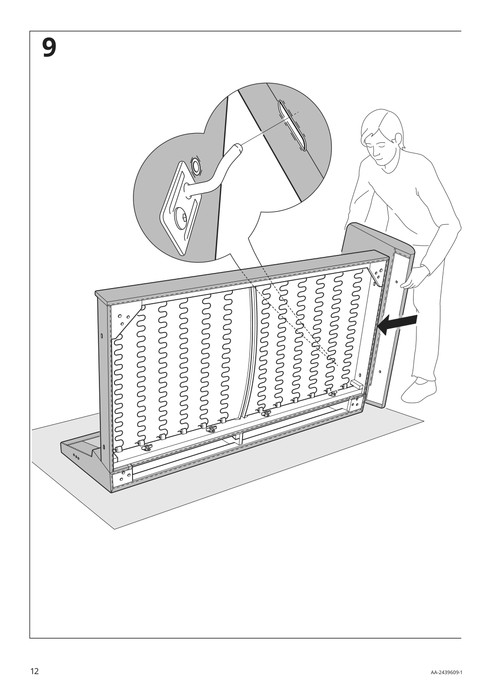 Assembly instructions for IKEA Smedstorp chaise section frame lejde red brown | Page 12 - IKEA SMEDSTORP sectional, 4-seat with chaise 894.783.38