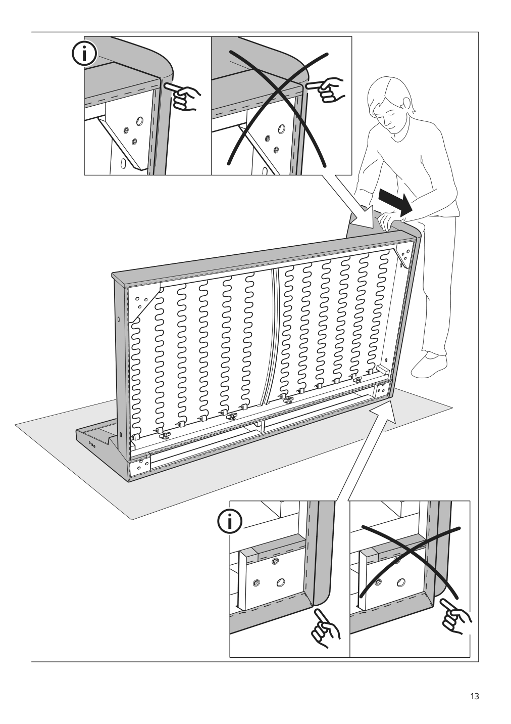 Assembly instructions for IKEA Smedstorp chaise section frame viarp beige brown | Page 13 - IKEA SMEDSTORP sofa with chaise 994.185.94