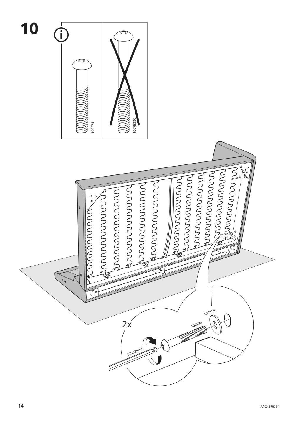 Assembly instructions for IKEA Smedstorp chaise section frame lejde red brown | Page 14 - IKEA SMEDSTORP sectional, 4-seat with chaise 294.783.41