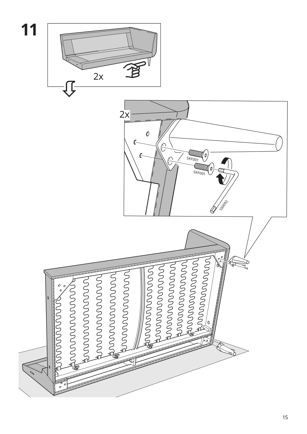 Assembly instructions for IKEA Smedstorp chaise section frame viarp beige brown | Page 15 - IKEA SMEDSTORP sofa with chaise 594.185.91