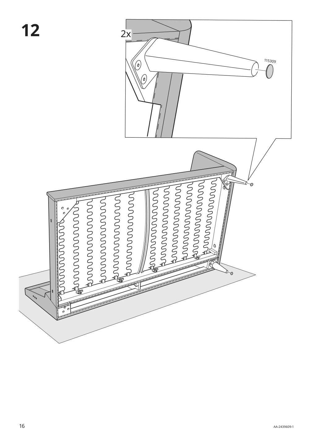 Assembly instructions for IKEA Smedstorp chaise section frame viarp beige brown | Page 16 - IKEA SMEDSTORP sofa with chaise 994.185.94