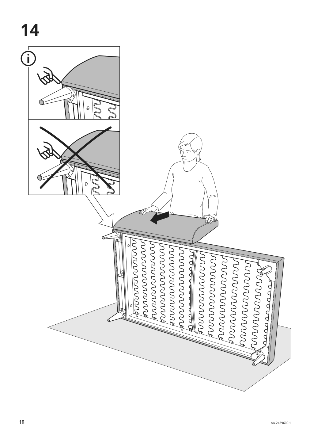 Assembly instructions for IKEA Smedstorp chaise section frame lejde red brown | Page 18 - IKEA SMEDSTORP sectional, 4-seat with chaise 894.783.38