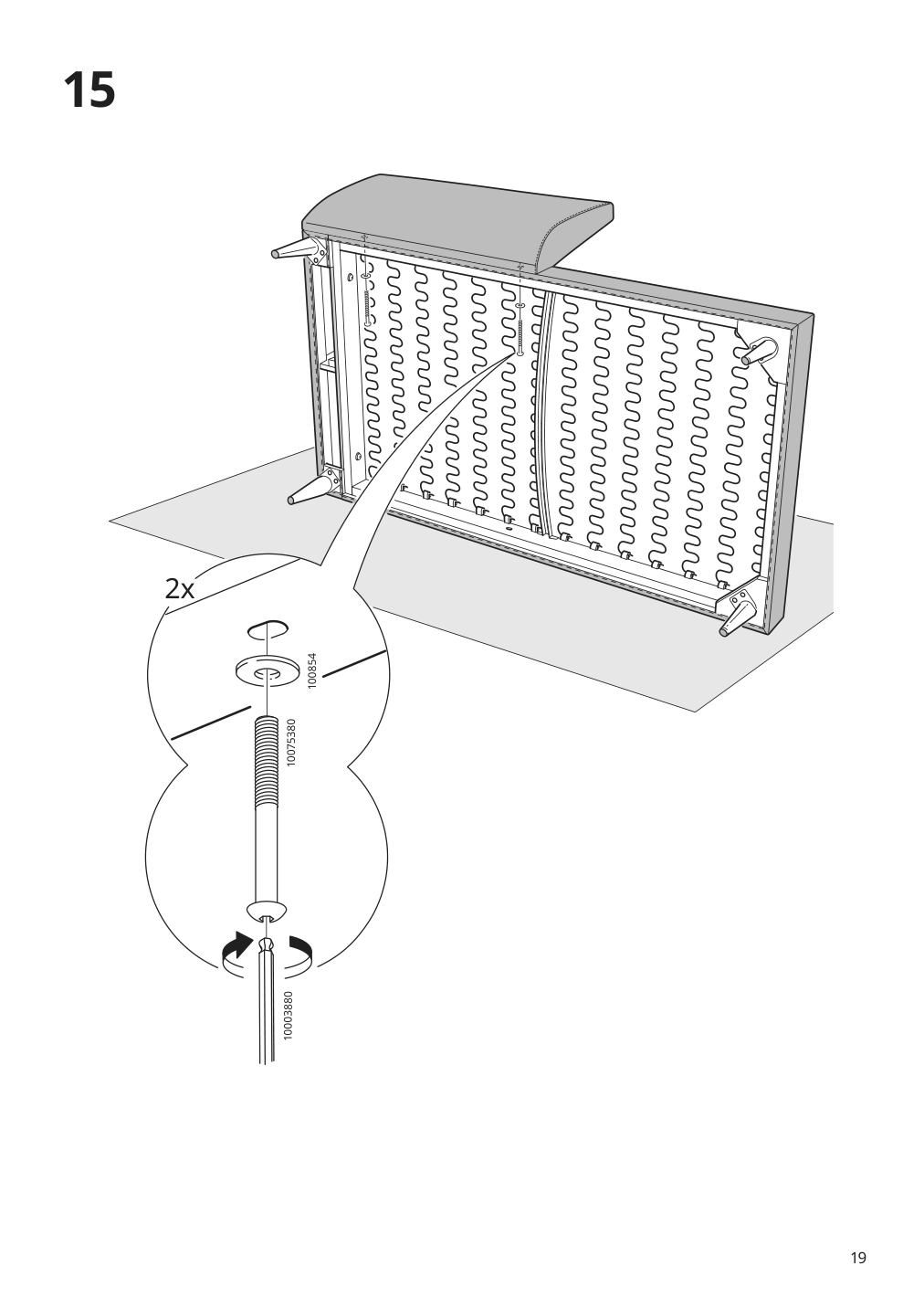 Assembly instructions for IKEA Smedstorp chaise section frame viarp beige brown | Page 19 - IKEA SMEDSTORP sofa with chaise 994.185.94