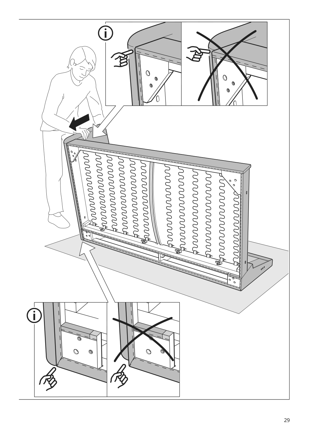 Assembly instructions for IKEA Smedstorp chaise section frame viarp beige brown | Page 29 - IKEA SMEDSTORP sofa with chaise 994.185.94