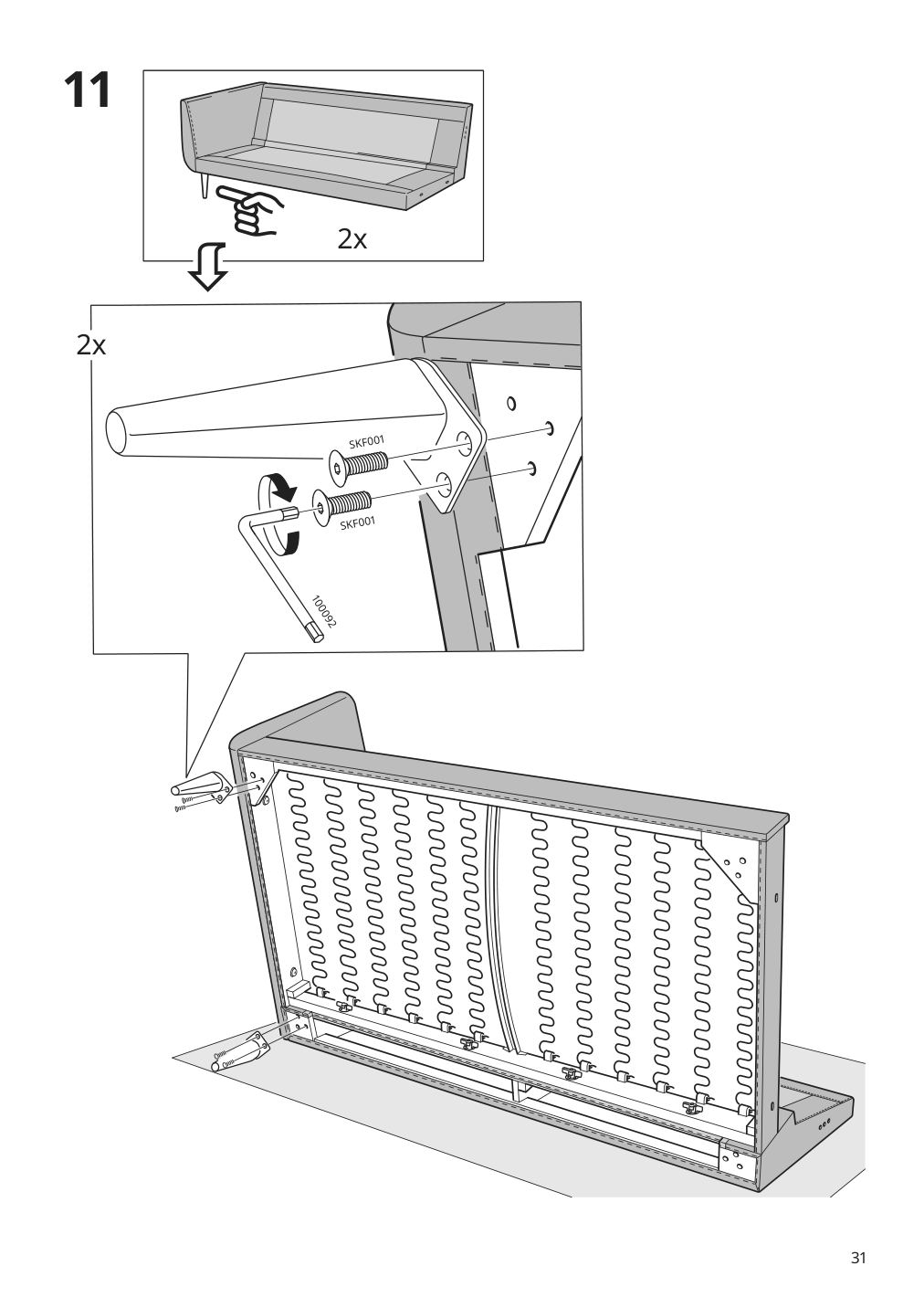 Assembly instructions for IKEA Smedstorp chaise section frame viarp beige brown | Page 31 - IKEA SMEDSTORP sofa with chaise 994.185.94