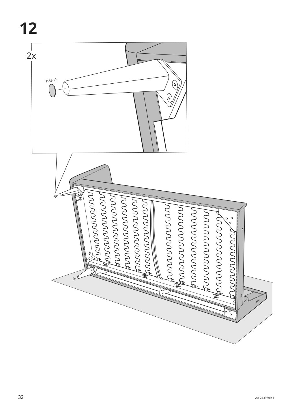 Assembly instructions for IKEA Smedstorp chaise section frame viarp beige brown | Page 32 - IKEA SMEDSTORP sofa with chaise 594.185.91