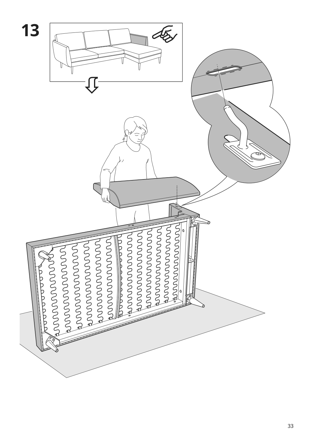 Assembly instructions for IKEA Smedstorp chaise section frame viarp beige brown | Page 33 - IKEA SMEDSTORP sectional, 4-seat with chaise 994.783.47