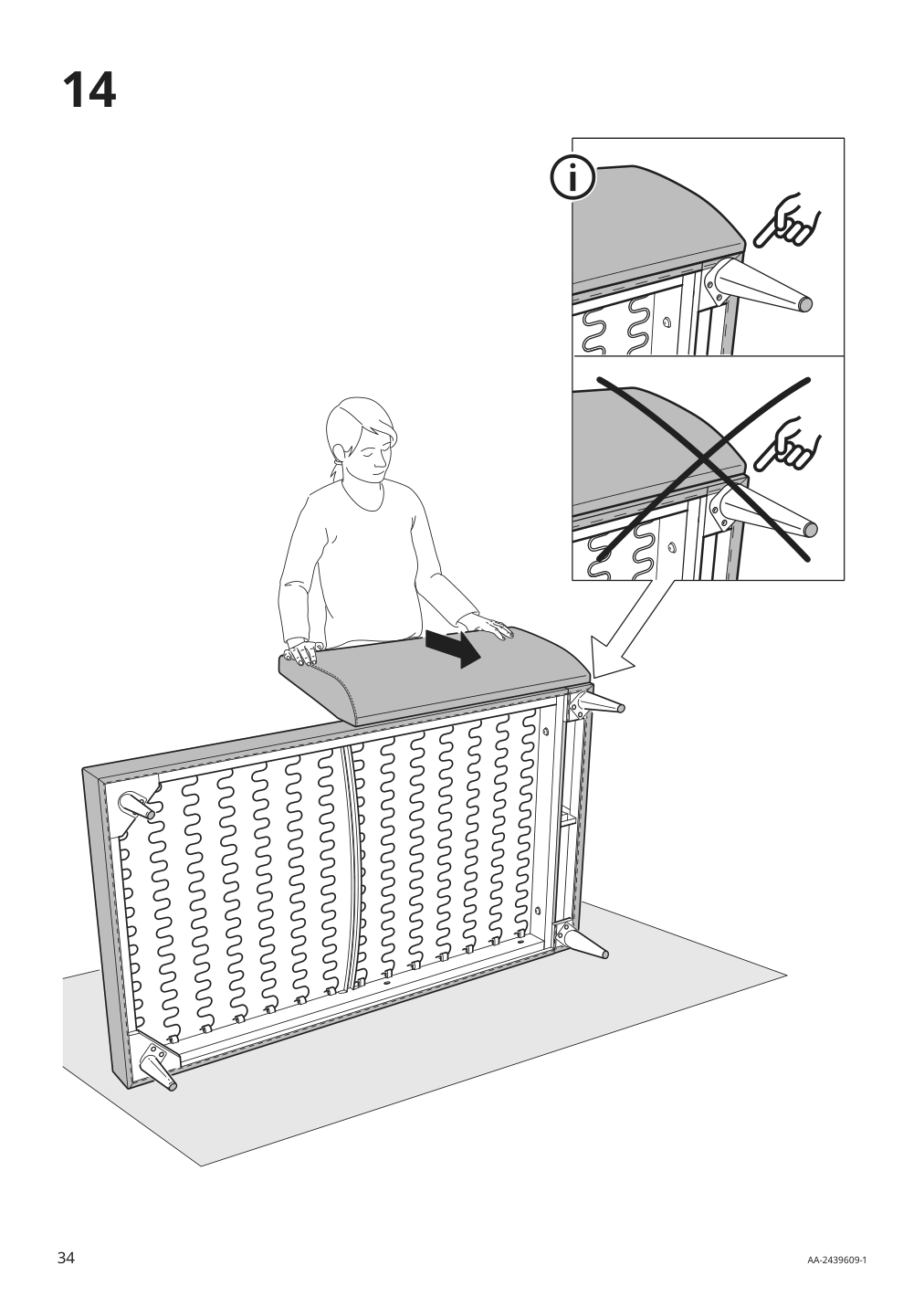 Assembly instructions for IKEA Smedstorp chaise section frame lejde red brown | Page 34 - IKEA SMEDSTORP sofa with chaise 294.185.97