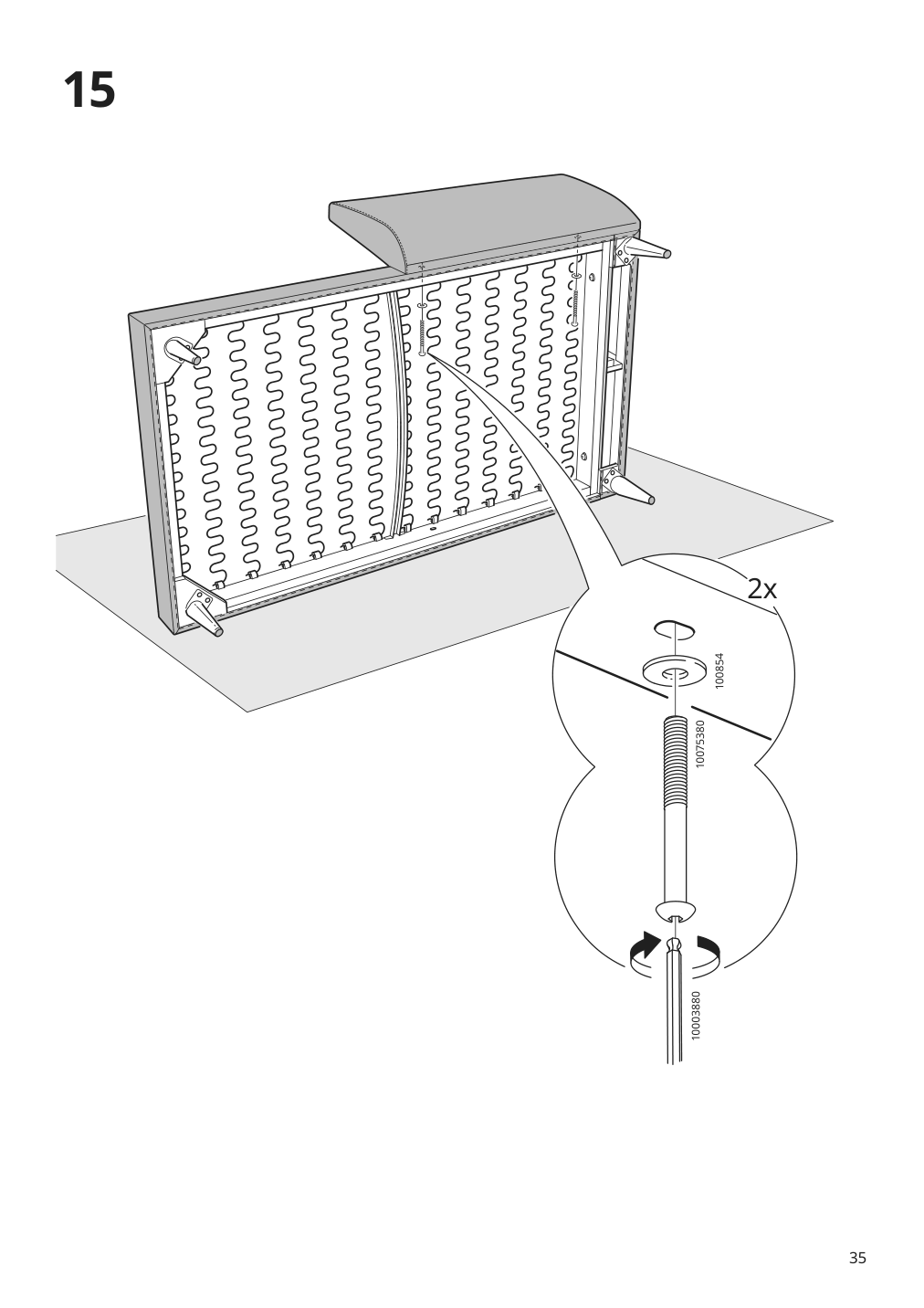 Assembly instructions for IKEA Smedstorp chaise section frame lejde red brown | Page 35 - IKEA SMEDSTORP sofa with chaise 294.185.97