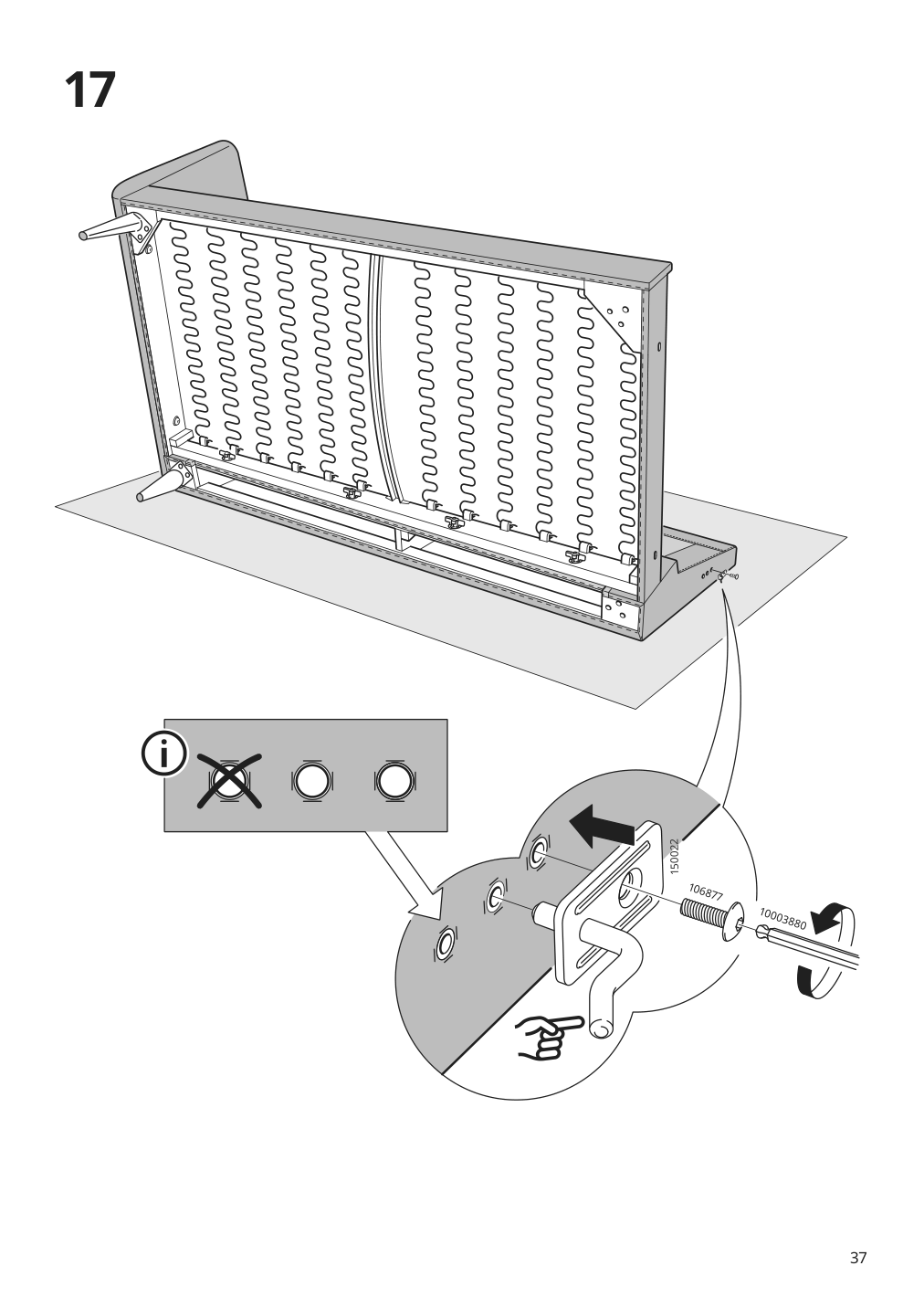 Assembly instructions for IKEA Smedstorp chaise section frame viarp beige brown | Page 37 - IKEA SMEDSTORP sectional, 4-seat with chaise 694.783.44