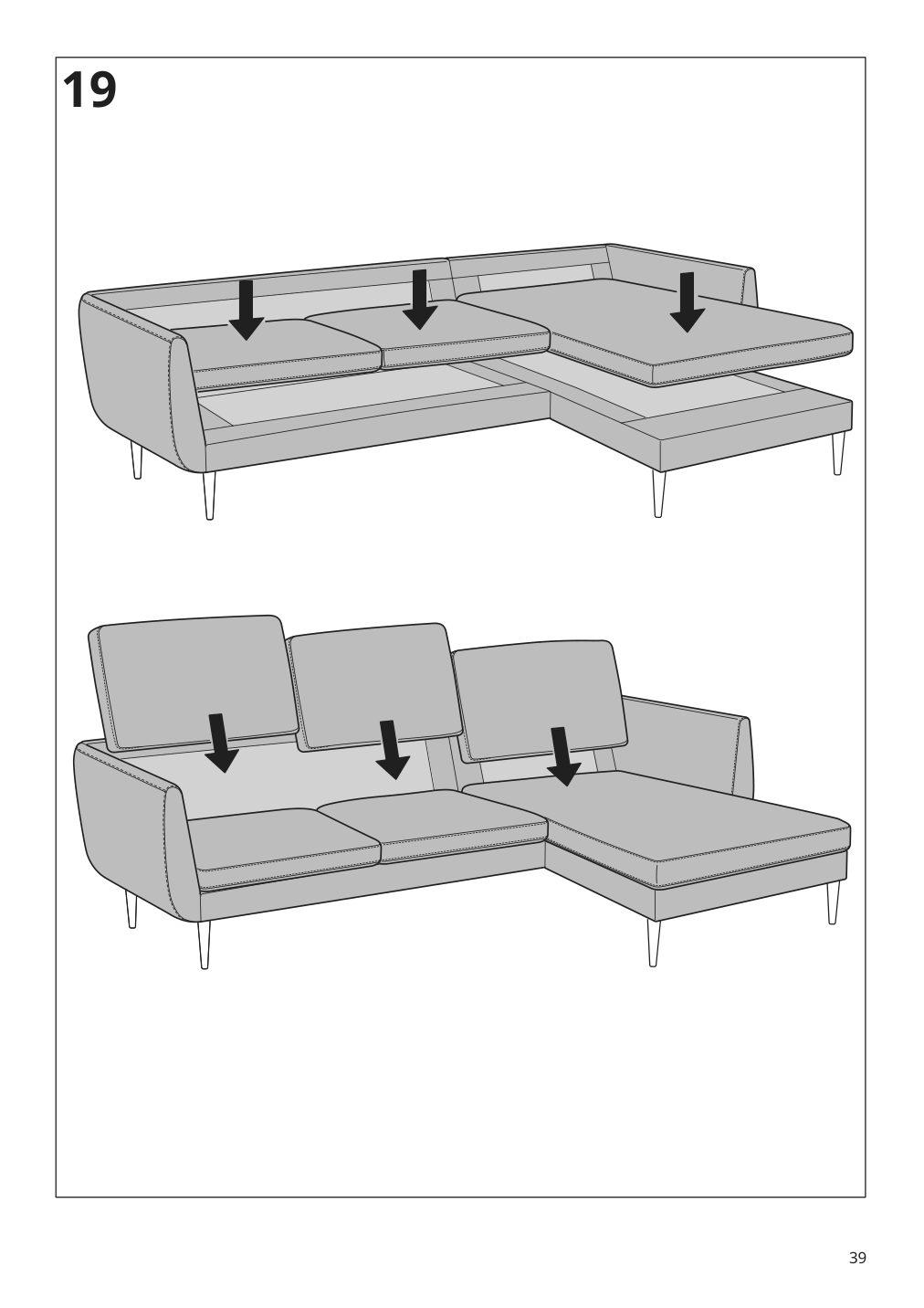 Assembly instructions for IKEA Smedstorp chaise section frame viarp beige brown | Page 39 - IKEA SMEDSTORP sofa with chaise 994.185.94