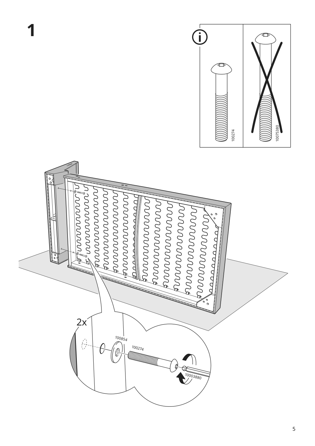 Assembly instructions for IKEA Smedstorp chaise section frame viarp beige brown | Page 5 - IKEA SMEDSTORP sofa with chaise 994.185.94