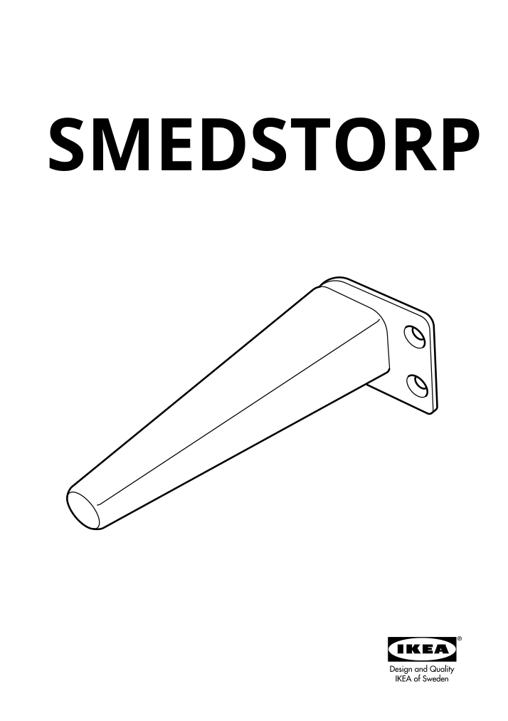 Assembly instructions for IKEA Smedstorp legs for sofa black | Page 1 - IKEA SMEDSTORP sectional, 4-seat with chaise 694.783.44