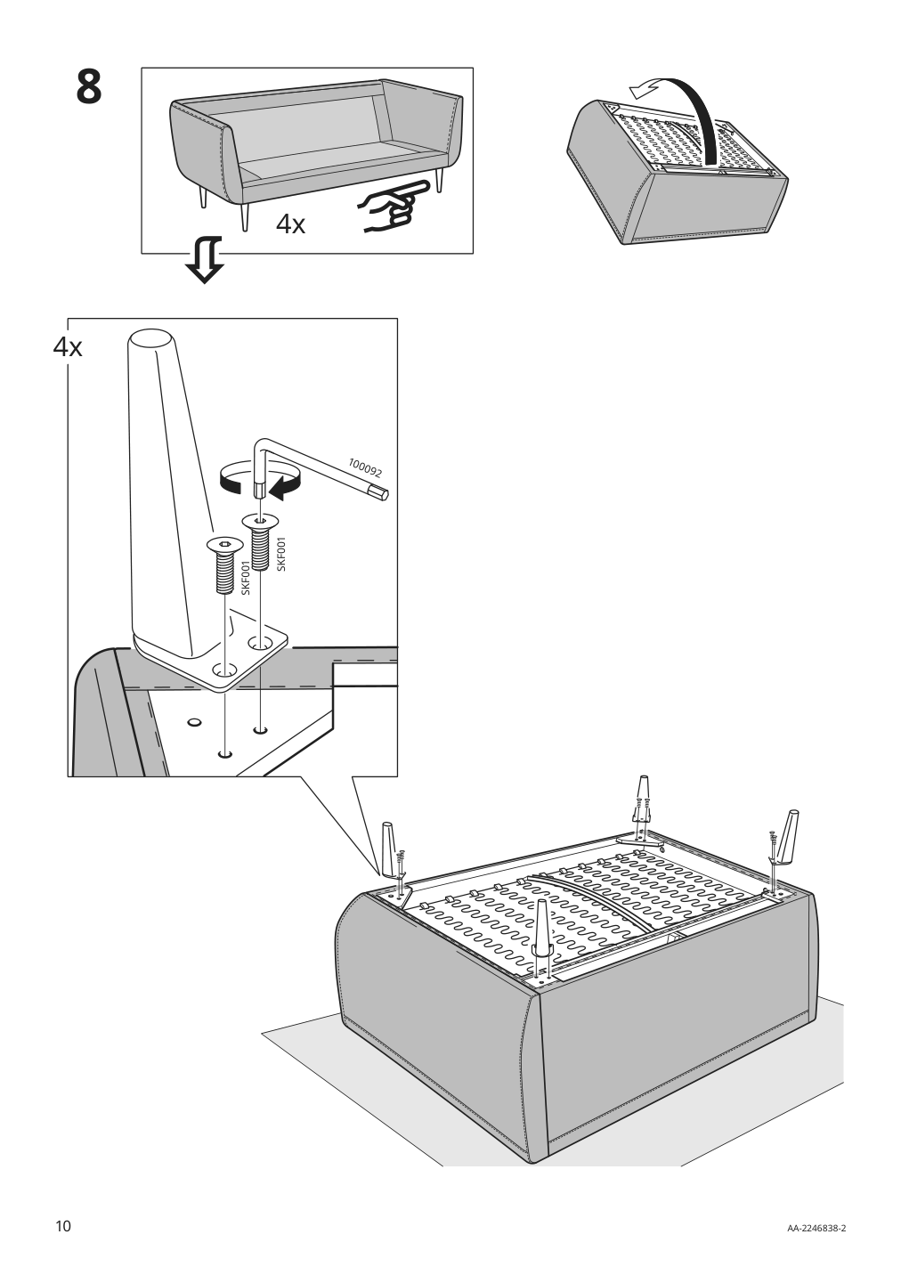 Assembly instructions for IKEA Smedstorp sofa frame viarp beige brown | Page 10 - IKEA SMEDSTORP sofa 594.186.09