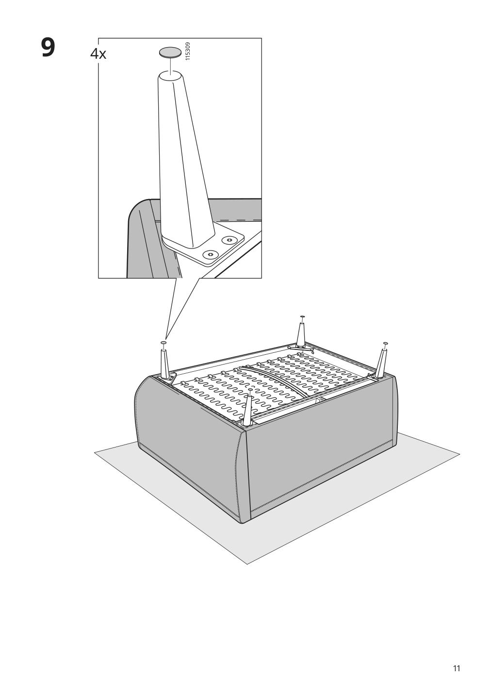 Assembly instructions for IKEA Smedstorp loveseat frame viarp beige brown | Page 11 - IKEA SMEDSTORP loveseat 194.186.11