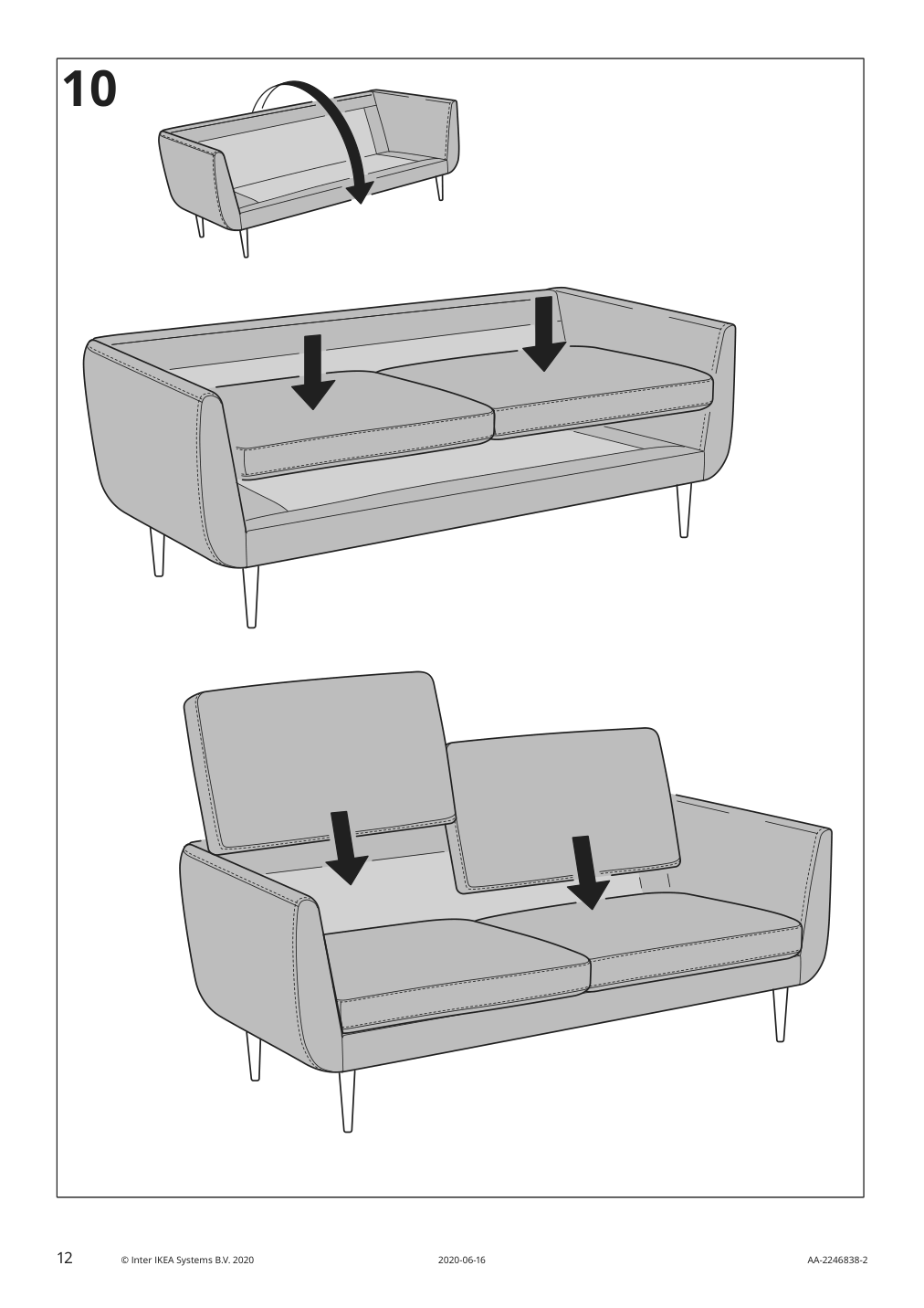 Assembly instructions for IKEA Smedstorp loveseat frame viarp beige brown | Page 12 - IKEA SMEDSTORP sofa with chaise 594.185.91