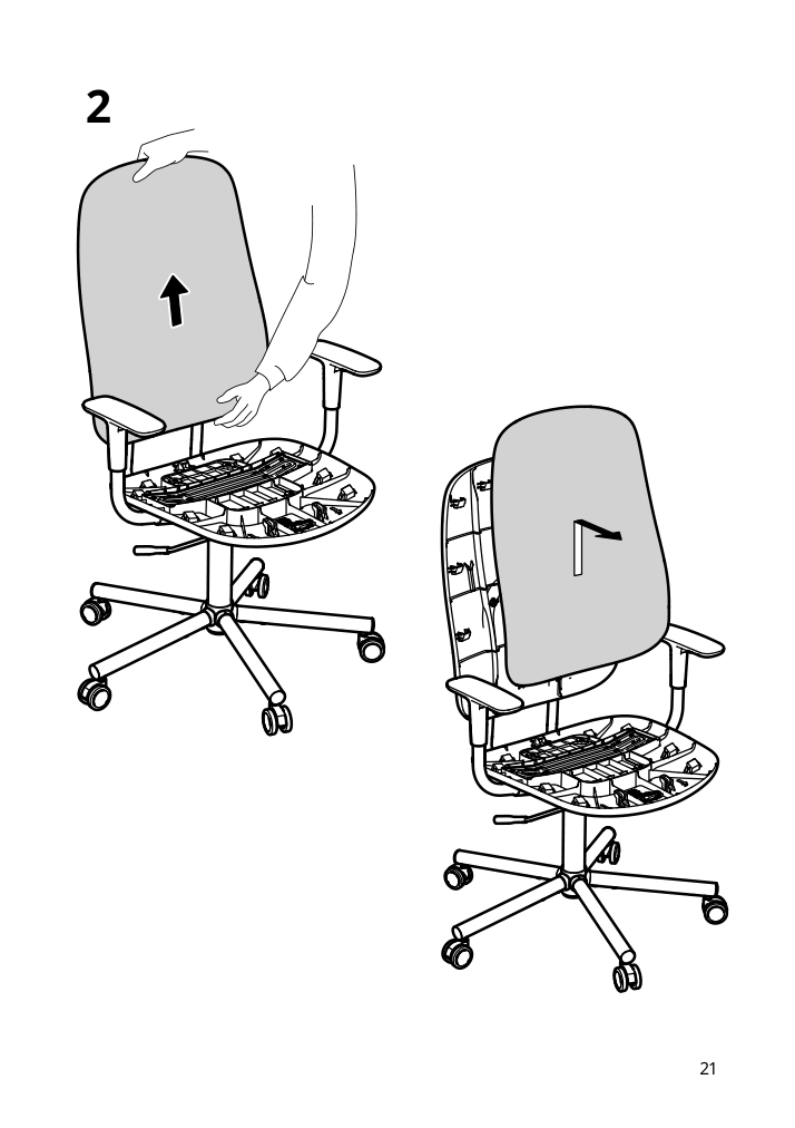 Assembly instructions for IKEA Smoerkull office chair with armrests graesnaes red | Page 21 - IKEA SMÖRKULL office chair with armrests 605.034.37