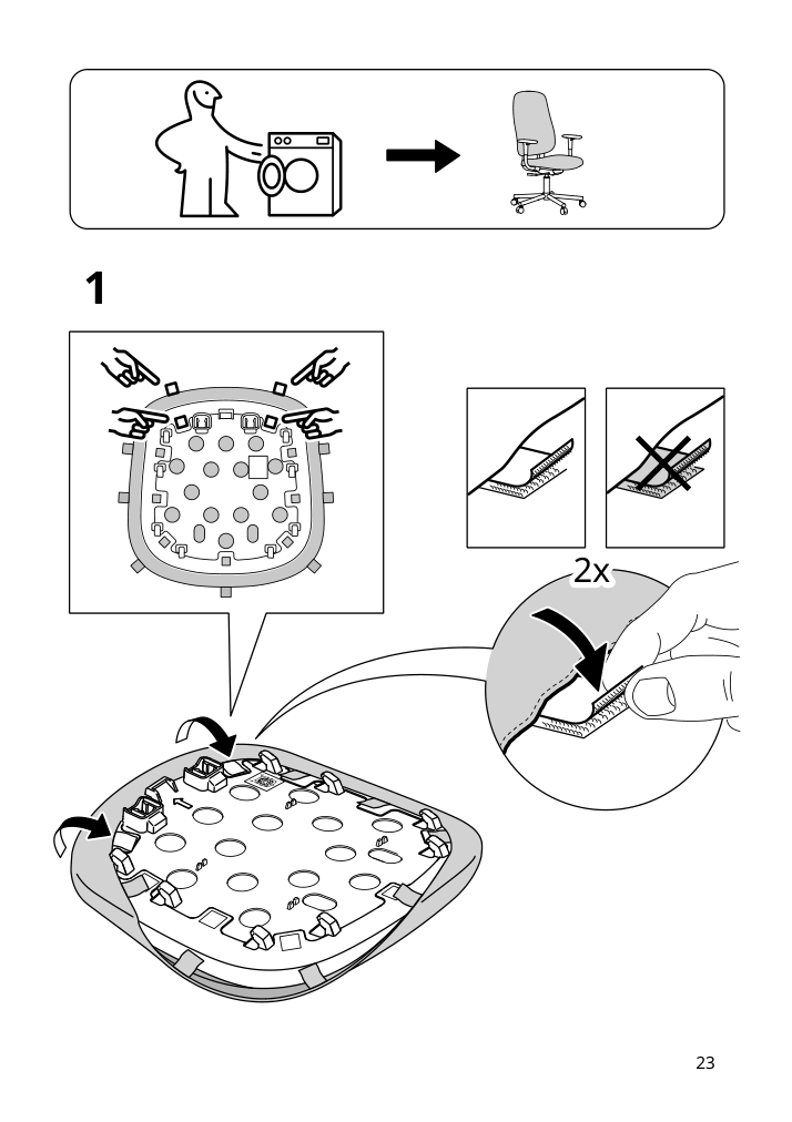 Assembly instructions for IKEA Smoerkull office chair with armrests graesnaes red | Page 23 - IKEA SMÖRKULL office chair with armrests 605.034.37