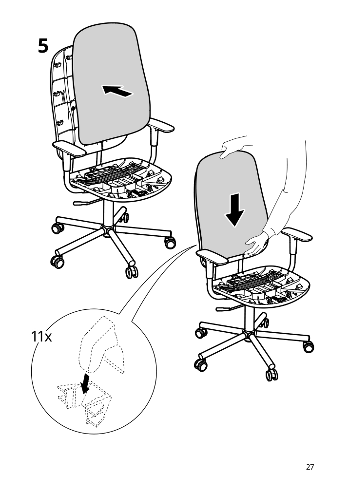 Assembly instructions for IKEA Smoerkull office chair with armrests graesnaes red | Page 27 - IKEA SMÖRKULL office chair with armrests 605.034.37