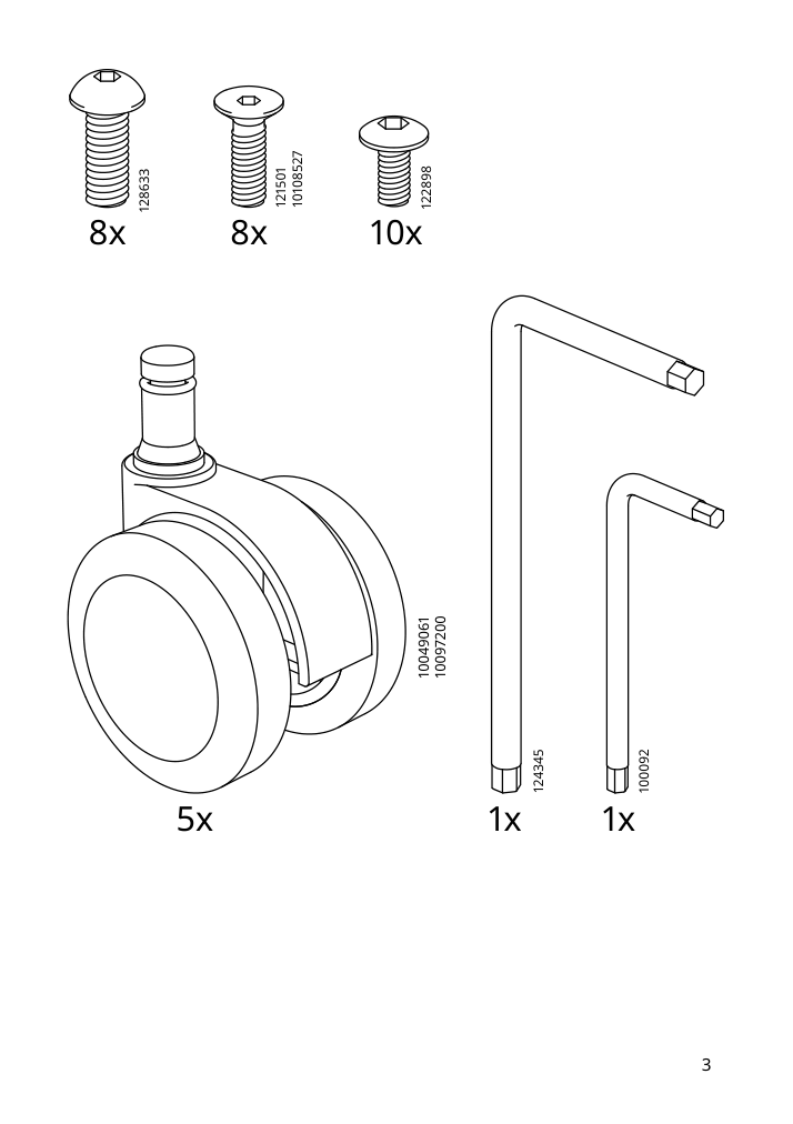 Assembly instructions for IKEA Smoerkull office chair with armrests graesnaes red | Page 3 - IKEA SMÖRKULL office chair with armrests 605.034.37