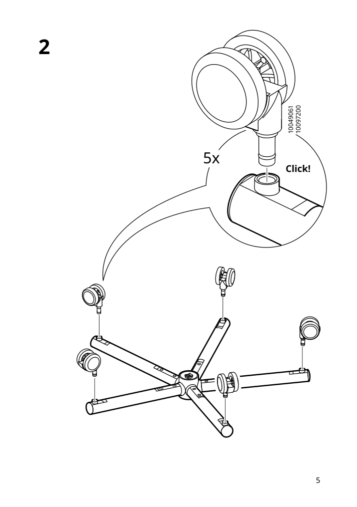 Assembly instructions for IKEA Smoerkull office chair with armrests graesnaes red | Page 5 - IKEA SMÖRKULL office chair with armrests 605.034.37