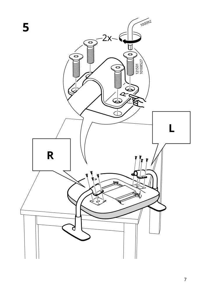 Assembly instructions for IKEA Smoerkull office chair with armrests graesnaes red | Page 7 - IKEA SMÖRKULL office chair with armrests 605.034.37