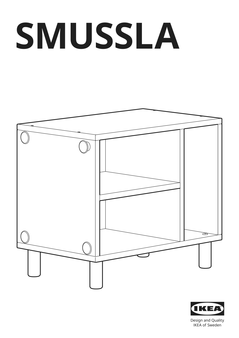 Assembly instructions for IKEA Smussla bedside table shelf unit white | Page 1 - IKEA SMUSSLA bedside table/shelf unit 904.694.89